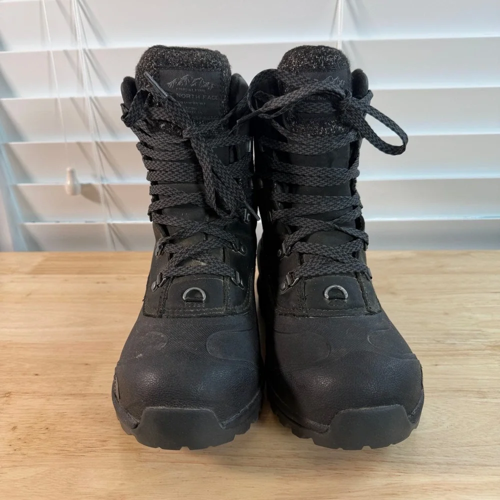 The‎ North Face Snow Boots Women's Black Ankle Round Toe Winter Outdoor - 8.5